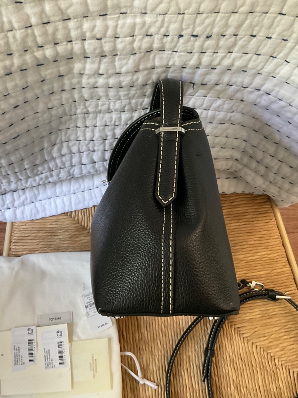 Toteme T-Lock Top Handle Bag Black - Picture 3 of 10